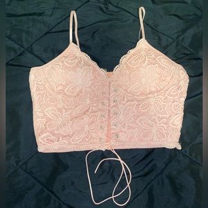 Pink Corset Crop Top